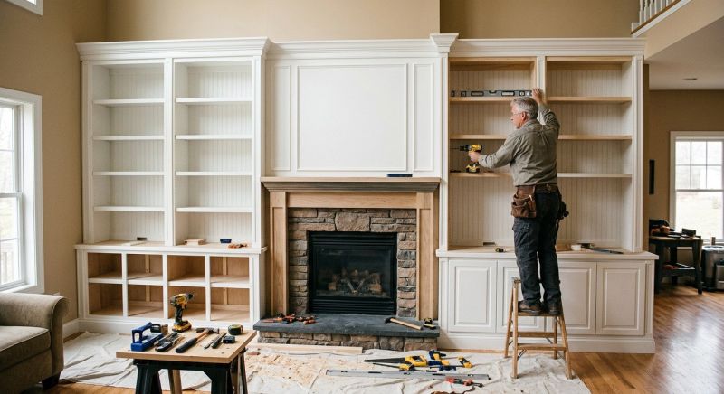 Fireplace Cabinet Installation in Raleigh, NC
