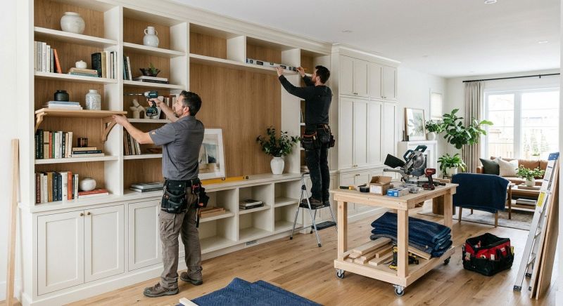 Built In Bookcase Installation in Charlotte, NC